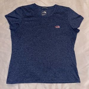 The North Face Women’s Short Sleeve Blue T-Shirt with Multicolor Logo Size XL